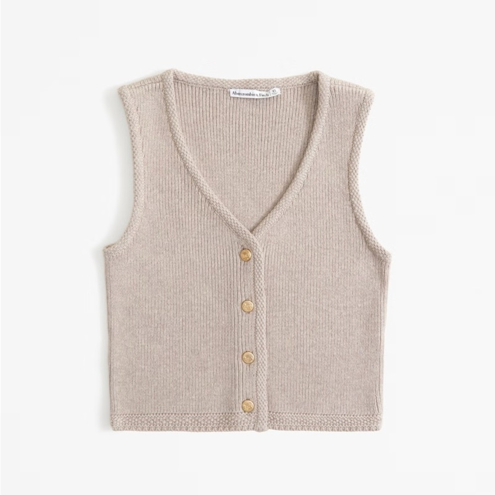 ABERCROMBIE MARA BUTTON UP SWEATER VEST